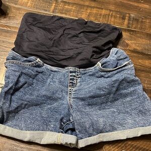 Maternity Denim Blue Women's Shorts